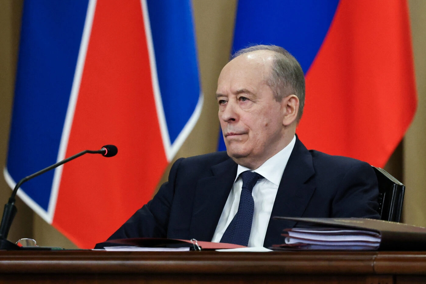 Директор ФСБ Александр Бортников на заседании Совета ФСБ в Москве, 27 февраля 2025 года.